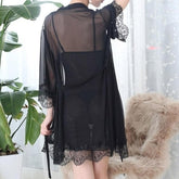 Women's Lace Silk Nightgown Wireless Lingerie